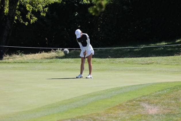 EVIAN-LES-BAINS, FRANCE - 12.07.2025: Aline Krauter (GER) of The Amundi Evian Championship at the Evian Resort Golf Club on July 12, 2025 in Evian-les-Bains, France.