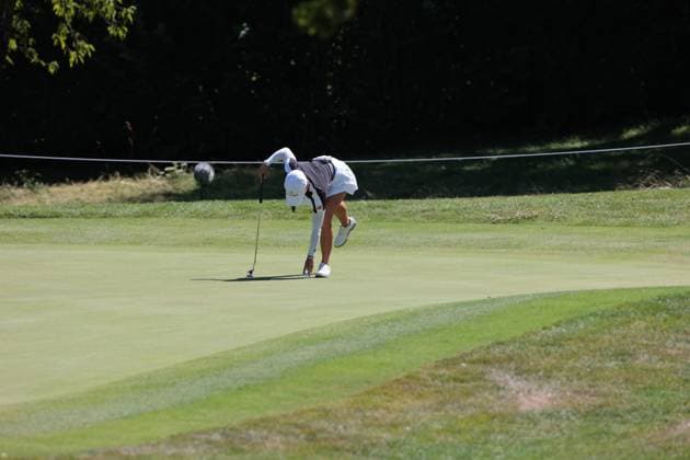 EVIAN-LES-BAINS, FRANCE - 12.07.2025: Aline Krauter (GER) of The Amundi Evian Championship at the Evian Resort Golf Club on July 12, 2025 in Evian-les-Bains, France.