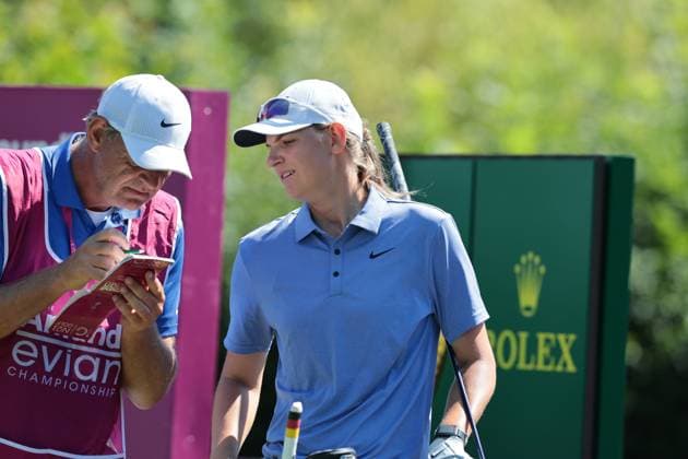 EVIAN-LES-BAINS, FRANCE - 12.07.2025: Helen Briem (GER) of The Amundi Evian Championship at the Evian Resort Golf Club on July 12, 2025 in Evian-les-Bains, France.