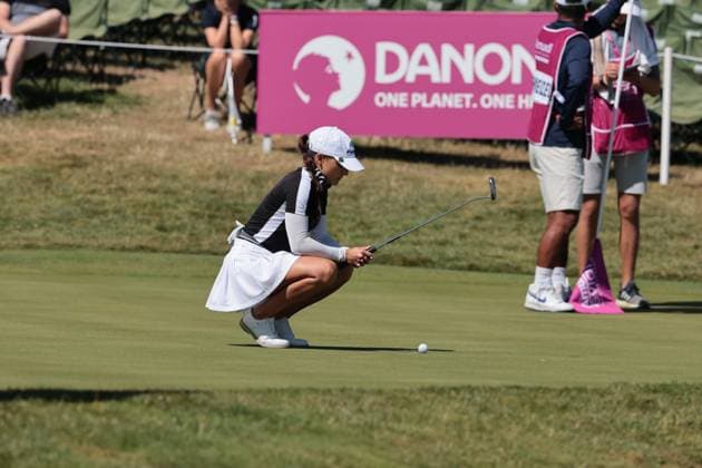 EVIAN-LES-BAINS, FRANCE - 12.07.2025: Aline Krauter (GER) of The Amundi Evian Championship at the Evian Resort Golf Club on July 12, 2025 in Evian-les-Bains, France.