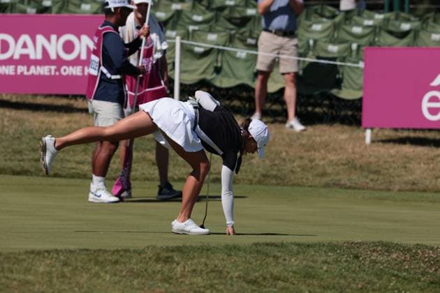 EVIAN-LES-BAINS, FRANCE - 12.07.2025: Aline Krauter (GER) of The Amundi Evian Championship at the Evian Resort Golf Club on July 12, 2025 in Evian-les-Bains, France.