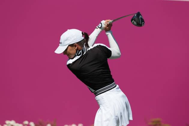 EVIAN-LES-BAINS, FRANCE - 12.07.2025: Aline Krauter (GER) of The Amundi Evian Championship at the Evian Resort Golf Club on July 12, 2025 in Evian-les-Bains, France.