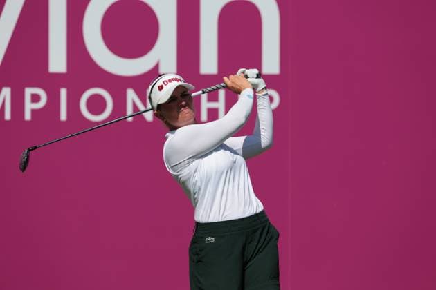 EVIAN-LES-BAINS, FRANCE - 12.07.2025: Nanna Koerstz Madsen (DEN) of The Amundi Evian Championship at the Evian Resort Golf Club on July 12, 2025 in Evian-les-Bains, France.