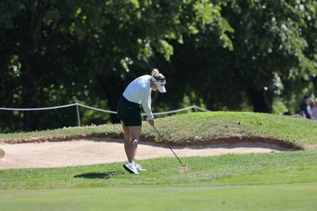 EVIAN-LES-BAINS, FRANCE - 12.07.2025: Nanna Koerstz Madsen (DEN) of The Amundi Evian Championship at the Evian Resort Golf Club on July 12, 2025 in Evian-les-Bains, France.