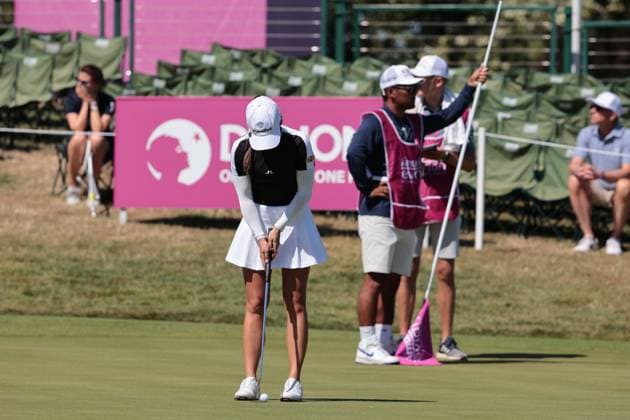 EVIAN-LES-BAINS, FRANCE - 12.07.2025: Aline Krauter (GER) of The Amundi Evian Championship at the Evian Resort Golf Club on July 12, 2025 in Evian-les-Bains, France.