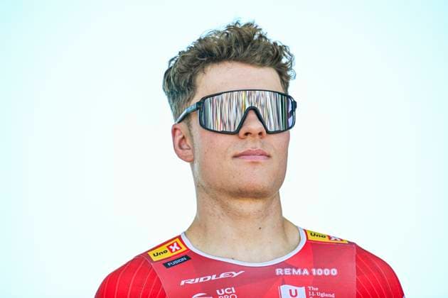 Tour de France 2025 Stage 8 LAVAL ESPACE MAYENNE, FRANCE - JULY 12 : Abrahamsen Jonas (NOR) of Uno-X Mobility on stage before the start of the race during stage 8 of the 112th edition of Tour de France an UCI World Tour 2.UWT cycling road race stage for Men Elite of 174 km with start in Saint-Meen-le-Grand and finish in Laval Espace Mayenne on July 12, 2025 in Laval Espace Mayenne, France, 12 07 2025 ( Motordriver Kenny Verfaillie - Laval Espace Mayenne France  Copyright: xJanxDexMeuleneirx