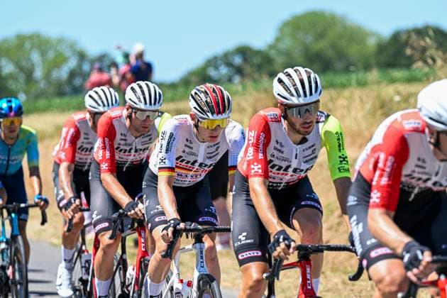Tour de France 2025 Stage 8 LAVAL ESPACE MAYENNE, FRANCE - JULY 12 : Zimmermann Georg (GER) of Intermarche - Wanty in action during stage 8 of the 112th edition of Tour de France an UCI World Tour 2.UWT cycling road race stage for Men Elite of 174 km with start in Saint-Meen-le-Grand and finish in Laval Espace Mayenne on July 12, 2025 in Laval Espace Mayenne, France, 12 07 2025 ( Motordriver Kenny Verfaillie - Laval Espace Mayenne France  Copyright: xPetexGodingx