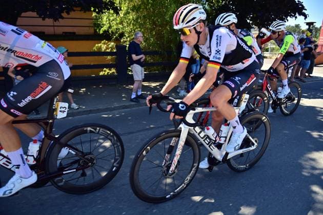 German Georg Zimmerman of Intermarche-Wanty pictured in action during stage eight of the 2025 Tour de France cycling, from Saint-Meen-le-Grand to Laval Espace Mayenne (174 km), on Saturday 12 July 2025 in France. The 112th edition of the Tour de France starts on Saturday 5 July in Lille, France, and will finish in Paris, France on the 27th of July. POOLxxPOOLxPETExGODING  x128971275x