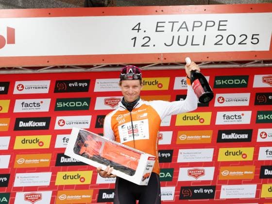 CYCLING - Tour of Austria 2025 KUEHTAI,AUSTRIA,12.JUL.25 - CYCLING - Tour of Austria, stage 3, Innsbruck - Kuehtai. Image shows Felix Grossschartner (AUT UAE TEAM EMIRATES XRG). keywords: award ceremony.  GEPAxpictures xMichaelxKristen