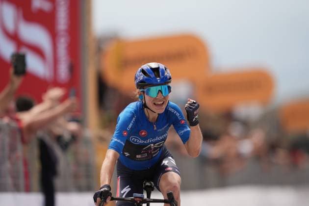 Ag Insurance - Soudal Team™s Gigante Sarah during the 7th stage of the Giro d™Italia Women, from Fermignano to Monte Nerone, Italy Saturday, July 12, 2025. - cycling .  Copyright: xMassimoxPaolone LaPressex