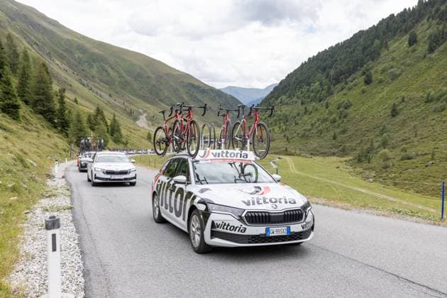 CYCLING - Tour of Austria 2025 KUEHTAI,AUSTRIA,12.JUL.25 - CYCLING - Tour of Austria, stage 3, Innsbruck - Kuehtai. Image shows a service car.  GEPAxpictures xMichaelxKristen