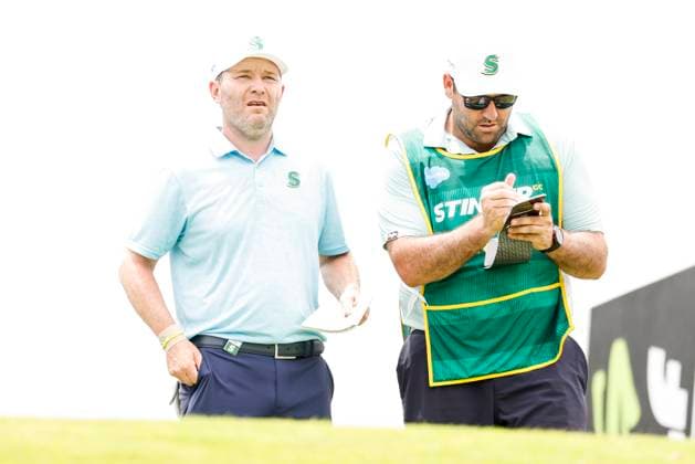 LIV Golf Andalucia - Day Two Branden Grace of Stinger GC talks to his caddie on day two of LIV Golf Andalucia at Valderrama in Cadiz, Spain, on July 12, 2025. Sotogrande Cadiz Spain  Copyright: xDAXxImagesx originalFilename:daximages-livgolfa250712_npHZS.jpg