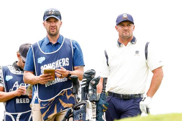 LIV Golf Andalucia - Day Two Bryson DeChambeau of Crushers GC talks to his caddie on day two of LIV Golf Andalucia at Valderrama in Cadiz, Spain, on July 12, 2025. Sotogrande Cadiz Spain  Copyright: xDAXxImagesx originalFilename:daximages-livgolfa250712_npYu0.jpg