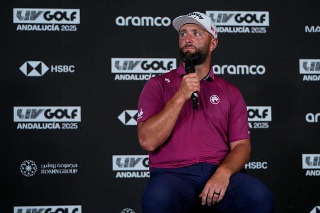 July 12, 2025, Cadiz, Cadiz, SPAIN: Jon Rahm of Legion XIII team attends during day two of the LIV Golf Andalucia at Golf Club Royal of Valderrama on July 12, 2025 in Cadiz, Spain. Cadiz SPAIN - ZUMAa181 20250712_zaa_a181_085 Copyright: xJoaquinxCorcherox