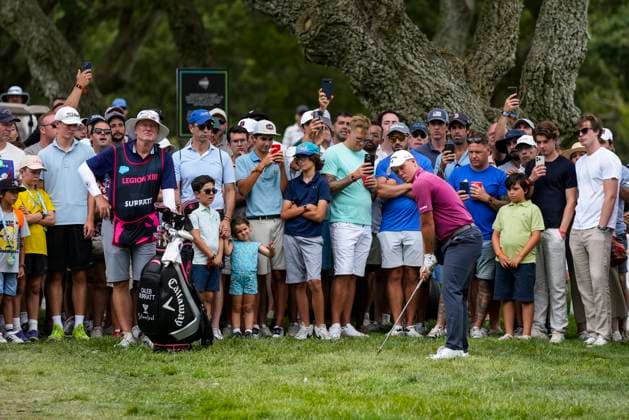 July 12, 2025, Cadiz, Cadiz, SPAIN: Caleb Surrant of Legion XIII team in actions during day two of the LIV Golf Andalucia at Golf Club Royal of Valderrama on July 12, 2025 in Cadiz, Spain. Cadiz SPAIN - ZUMAa181 20250712_zaa_a181_086 Copyright: xJoaquinxCorcherox