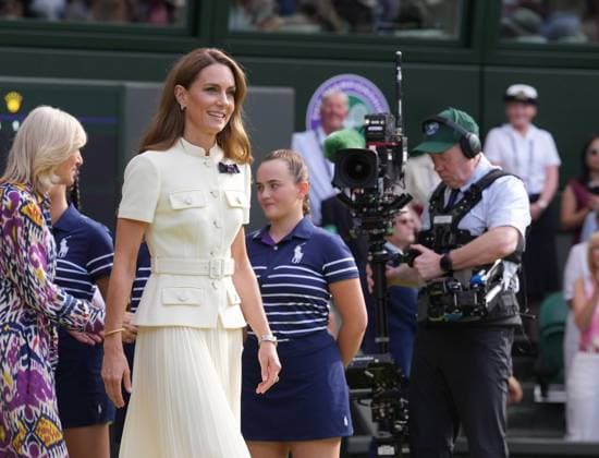 Catherine, Princess of Wales, Patron of The AELTC after the Ladies Singles Final on day thirteen of The Championships Wimbledon 2025 at All England Lawn Tennis and Croquet Club on July 12, 2025 in London, England.  Copyright: xHiroshixSatox