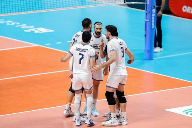 OLSZTYN 12.07.2025 SIATKOWKA MIEDZYNARODOWY MECZ TOWARZYSKI POLSKA - IRAN - - - FRIENDLY INTERNATIONAL VOLLEYBALL MATCH: POLAND - IRAN NZ IRQN TEAM RADOSC CELEBRATE FOT. MACIEJ GILEWSKI 400mm.pl NEWSPIX.PL --- newspix.pl 