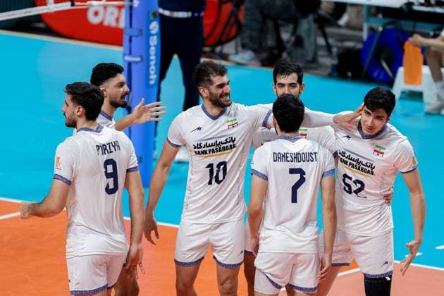 OLSZTYN 12.07.2025 SIATKOWKA MIEDZYNARODOWY MECZ TOWARZYSKI POLSKA - IRAN - - - FRIENDLY INTERNATIONAL VOLLEYBALL MATCH: POLAND - IRAN NZ PORIYA HOSSEIN KHANZADEH FIROUZJAH AMIN ESMAEILNEZHAD EHSAN DANESHDOUST POUYA ARIAKHAH RADOSC CELEBRATE FOT. MACIEJ GILEWSKI 400mm.pl NEWSPIX.PL --- newspix.pl 