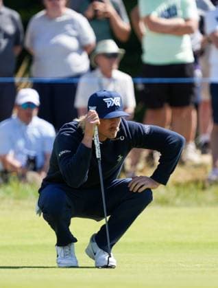 Jake Knapp (USA) on the 1st hole during the 3rd Round. Genesis Scottish Open, Day 3, Golf, Renaissance Club, North Berwick, Scotland, UK - 12 Jul 2025North Berwick Scotland United Kingdom EDITORIAL USE ONLY No use with unauthorised audio, video, data, fixture lists, club league logos or live services. Online in-match use limited to 120 images, no video emulation. No use in betting, games or single club league player publications. Copyright: xStuartxWallace Shutterstockx 15393029ey