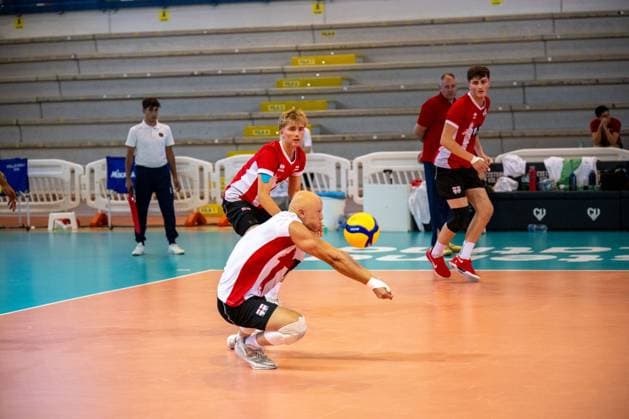 Biryukov-Wang Albert, during the challenge between the national teams of Denmark and England, valid for the qualification for the European CEV U22 2026 during Men s U22 European Championship, EM, Europameisterschaft Qualification Tournament - Denmark vs England, Events in Cisterna Latina, Italy, July 12 2025  Copyright: xClaudioxEnea IPAxSportx xipa-agency.netx xx IPA_60308503 IPA_Agency_IPA60308503