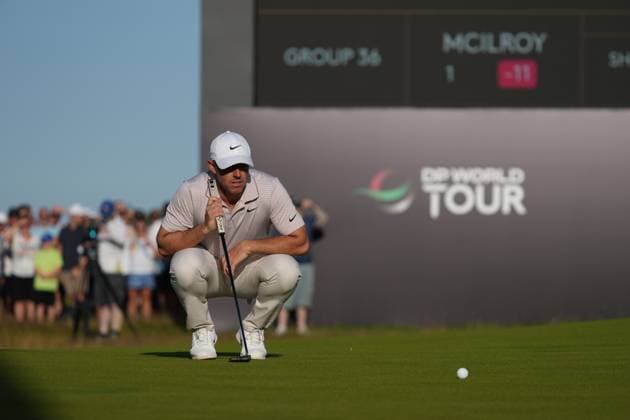 Rory McIlroy (NIR) lines up a birdie putt on the 18th green during the 3rd Round of the Genesis Scottish Open Golf Championship. Genesis Scottish Open, Day 3, Golf, Renaissance Club, North Berwick, Scotland, UK - 12 Jul 2025North Berwick Scotland United Kingdom EDITORIAL USE ONLY No use with unauthorised audio, video, data, fixture lists, club league logos or live services. Online in-match use limited to 120 images, no video emulation. No use in betting, games or single club league player publications. Copyright: xStuartxWallace Shutterstockx 15393029go