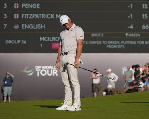 Rory McIlroy (NIR) reacts after missing a birdie putt on the 18th green, with playing partner Sepp Straka (AUT) right, during the 3rd Round of the Genesis Scottish Open Golf Championship. Genesis Scottish Open, Day 3, Golf, Renaissance Club, North Berwick, Scotland, UK - 12 Jul 2025North Berwick Scotland United Kingdom EDITORIAL USE ONLY No use with unauthorised audio, video, data, fixture lists, club league logos or live services. Online in-match use limited to 120 images, no video emulation. No use in betting, games or single club league player publications. Copyright: xStuartxWallace Shutterstockx 15393029hh