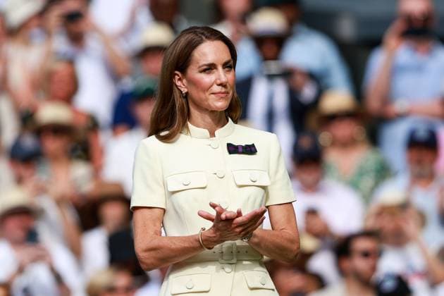 Wimbledon Feature, Catherine, Princess of Wales during the Award Ceremony, Presentation on the Center Court Tennis Wimbledon 2025 Grand Slam ITF ATP WTA AELTC London Great Britain 12 July 2025 Copyright: xJuergenxHasenkopfx