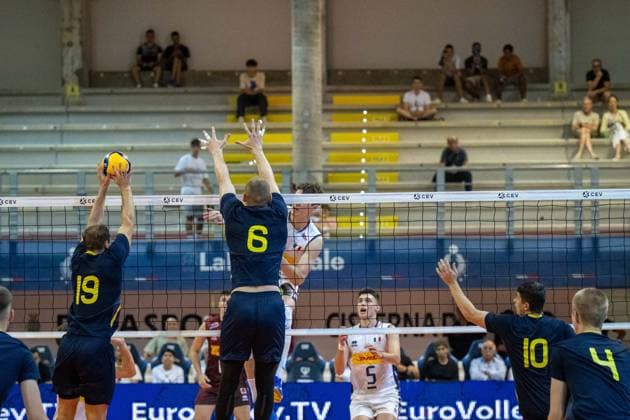 VOLLEY - Evento - Men s U22 European Championship, EM, Europameisterschaft Qualification Tournament - Italy vs Ukraine BARRETTA Francesco during the challenge between the national teams of Ukraine and Italy, valid for the qualification for the European CEV U22 2026 during Men s U22 European Championship Qualification Tournament - Italy vs Ukraine, Events in Cisterna Latina, Italy, July 12 2025 Cisterna Latina Italy  Copyright: xIPAxSport ABACAx