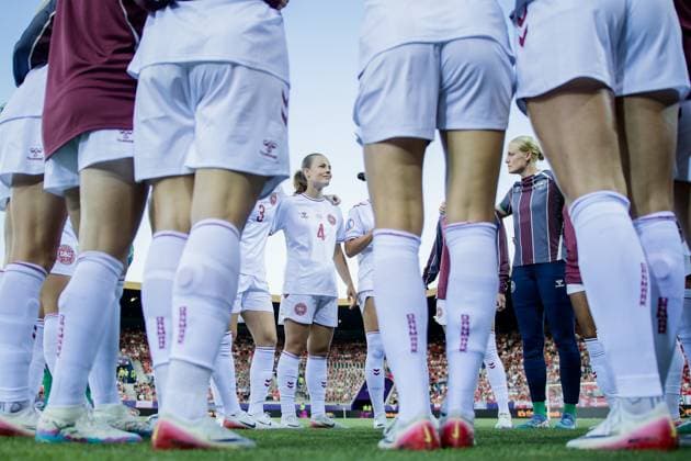 Lucerne, Switzerland, July 12th 2025: Emma Faerge (4 Denmark) before the UEFA Womens EURO 2025 Group C match between Poland and Denmark at Allmend Stadion Luzern in Lucerne, Switzerland. (Pedro Porru SheKicks SPP) Copyright: xPedroxPorrux xSheKicksx xSPPx spp-en-PePoSh-HE5A5363_DxO