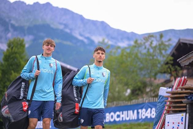 13 07 2025, Football, Season 2025 2026, 2 Bundesliga, Preparation, VfL Bochum summer training camp in Scheffau am Wilden Kaiser, Day 2, Kacper Koscierski VfL Bochum 1848 , Alessandro Crimaldi VfL Bochum 1848 xRHR PHOTO YYx Copyright: RHR-FOTOx RHR-FOTO YY