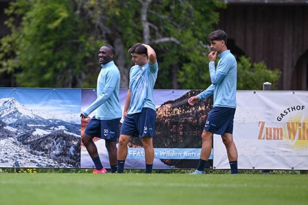 13 07 2025, Football, Season 2025 2026, 2 Bundesliga, Preparation, VfL Bochum summer training camp in Scheffau am Wilden Kaiser, Day 2, Owono Darnell Keumo VfL Bochum 1848 , Lirim Jashari VfL Bochum 1848 , Cajetan Lenz VfL Bochum 1848 xRHR PHOTO YYx Copyright: RHR-FOTOx RHR-FOTO YY