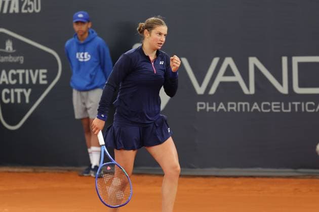 GER, Hamburg, xFSx, ATP250 Womens Tennis Tournament MSC Hamburg Ladies Open 2025, 13 07 2025 Valentina Steiner GER vs Renata Jamrichova SVK v l , Valentina Steiner GER Winner fist, jubilation Copyright: HMBxMedia FernandoxSoares