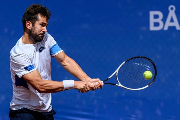 250720 Viktor Durasovic of Norway during the qualifier tennis match at Nordea Open on July 20, 2025 in Bastad Photo Mathilda Schuler BILDBYRAN kod MA MA0845 tennis atp 250 nordea open bbeng kval norge norway  Copyright: MATHILDAxSCHULER BB250720MA019