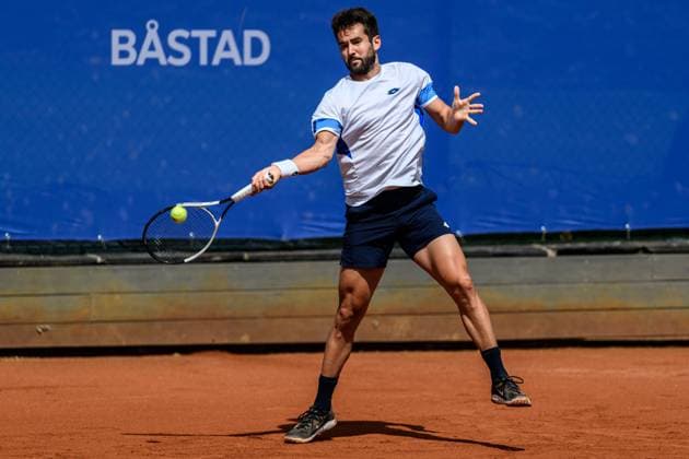 250720 Viktor Durasovic of Norway during the qualifier tennis match at Nordea Open on July 20, 2025 in Bastad Photo Mathilda Schuler BILDBYRAN kod MA MA0845 tennis atp 250 nordea open bbeng kval norge norway  Copyright: MATHILDAxSCHULER BB250720MA021