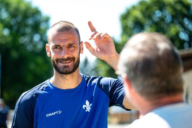Aleksandar Vukotic SV Darmstadt 98, 20 in interview, SV Darmstadt 98, football, 2 Bundesliga, training camp, 4 day, 13 07 2025 SV Darmstadt 98, football, 2 Bundesliga, training camp, 4 day, 13 07 2025 Bad Wörishofen Copyright: xEibner-Pressefoto FlorianxWiegandx EP_FWD