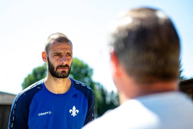 Aleksandar Vukotic SV Darmstadt 98, 20 in interview, SV Darmstadt 98, football, 2 Bundesliga, training camp, 4 day, 13 07 2025 SV Darmstadt 98, football, 2 Bundesliga, training camp, 4 day, 13 07 2025 Bad Wörishofen Copyright: xEibner-Pressefoto FlorianxWiegandx EP_FWD