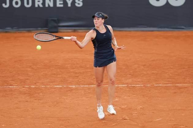 GER, Hamburg, xFSx, ATP250 Womens Tennis Tournament Qualifying Round , MSC Hamburg Ladies Open 2025, 13 07 2025 Carlota Martinez Cirez ESP , Anna Petkovic GER v l , Anna Petkovic GER play a forehand Copyright: HMBxMedia FernandoxSoares