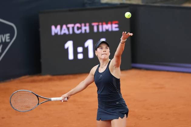 GER, Hamburg, xFSx, ATP250 Womens Tennis Tournament Qualifying Round , MSC Hamburg Ladies Open 2025, 13 07 2025 Carlota Martinez Cirez ESP , Anna Petkovic GER v l , Anna Petkovic GER au Copyright: HMBxMedia FernandoxSoares