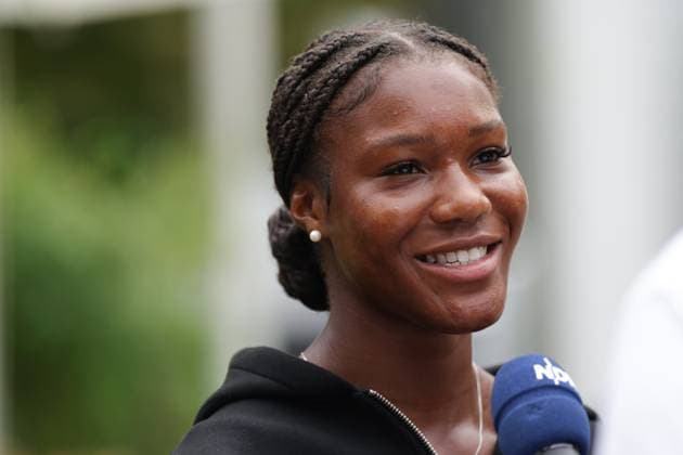 GER, Hamburg, xFSx, ATP250 Womens Tennis Tournament , MSC Hamburg Ladies Open Draw 2025, 13 07 2025 v l , Noma Noha Akugue GER during interview Copyright: HMBxMedia FernandoxSoares