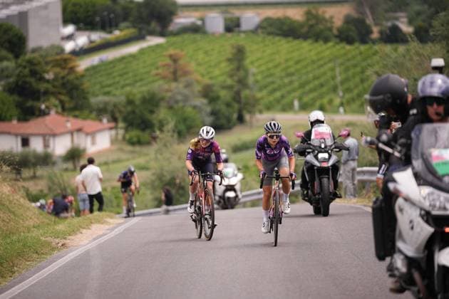 The head group during the 8th stage of the Giro d™Italia Women, from ForlÃ¬ to Imola (Autodromo Enzo e Dino Ferrari), Italy Sunday, July 13, 2025. - cycling .  Copyright: xMarcoxAlpozzi LaPressex