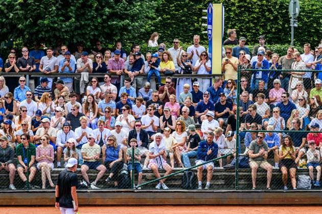 250713 Spectators following the qualifier tennis match between Olle Wallin of Sweden and Viktor Durasovic of Norway not in picture at Nordea Open on July 13, 2025 in Bastad Photo Mathilda Schuler BILDBYRAN kod MA MA0845 tennis atp 250 nordea open bbeng kval sweden sverige norge norway publik  Copyright: MATHILDAxSCHULER BB250713MA015