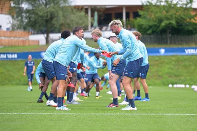 13 07 2025, Football, Season 2025 2026, 2 Bundesliga, Preparation, VfL Bochum summer training camp in Scheffau am Wilden Kaiser, Day 2, Romario Rösch VfL Bochum 1848 , Philipp Strompf VfL Bochum 1848 xRHR PHOTO YYx Copyright: RHR-FOTOx RHR-FOTO YY