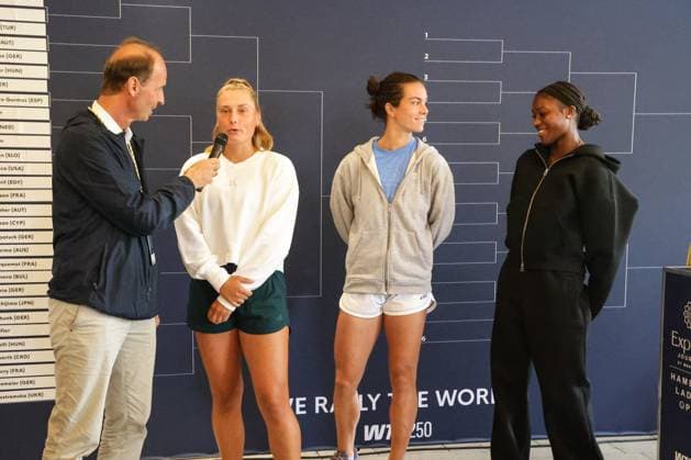 GER, Hamburg, xFSx, ATP250 Womens Tennis Tournament , MSC Hamburg Ladies Open Draw 2025, 13 07 2025 v l , Nastasja Schunk GER , Lois Boisson FRA , Noma Noha Akugue GER Copyright: HMBxMedia FernandoxSoares
