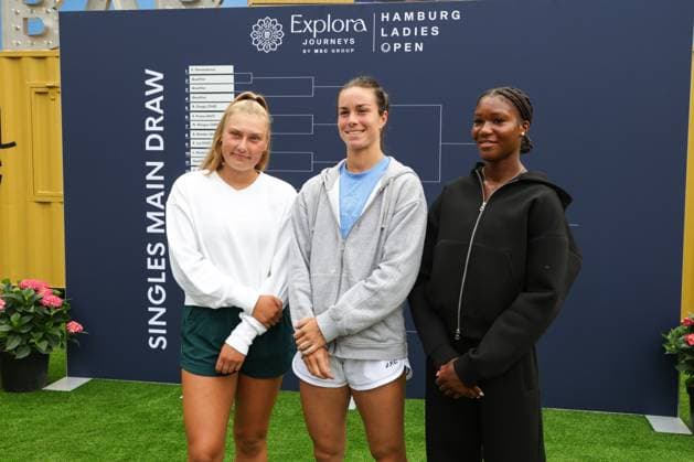 GER, Hamburg, xFSx, ATP250 Womens Tennis Tournament , MSC Hamburg Ladies Open Draw 2025, 13 07 2025 v l , Nastasja Schunk GER , Lois Boisson FRA , Noma Noha Akugue GER Copyright: HMBxMedia FernandoxSoares