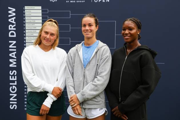 GER, Hamburg, xFSx, ATP250 Womens Tennis Tournament , MSC Hamburg Ladies Open Draw 2025, 13 07 2025 v l , Nastasja Schunk GER , Lois Boisson FRA , Noma Noha Akugue GER Copyright: HMBxMedia FernandoxSoares