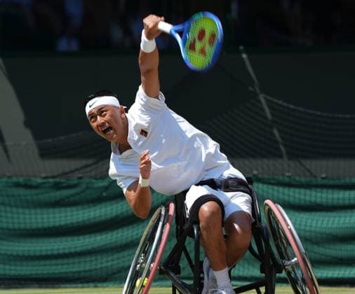 Tennis - 2025 Wimbledon Championships - Mens singles Wheelchair Final - Alfie Hewitt (GBR) v Tokito Oda (Japan) All England Lawn Tennis & Croquet Club - Sunday 13th July 2025 Tokito Oda (Japan) 