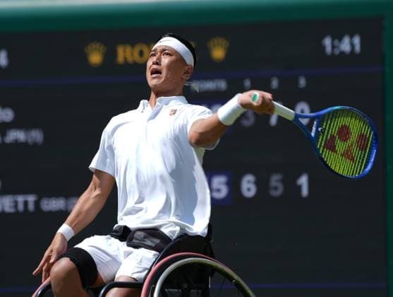 Tennis - 2025 Wimbledon Championships - Mens singles Wheelchair Final - Alfie Hewitt (GBR) v Tokito Oda (Japan) All England Lawn Tennis & Croquet Club - Sunday 13th July 2025 Tokito Oda (Japan) 