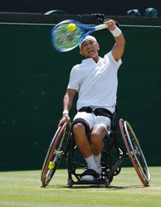 Tennis - 2025 Wimbledon Championships - Mens singles Wheelchair Final - Alfie Hewitt (GBR) v Tokito Oda (Japan) All England Lawn Tennis & Croquet Club - Sunday 13th July 2025 Tokito Oda (Japan) 