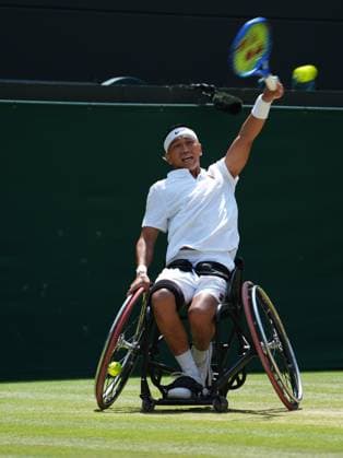 Tennis - 2025 Wimbledon Championships - Mens singles Wheelchair Final - Alfie Hewitt (GBR) v Tokito Oda (Japan) All England Lawn Tennis & Croquet Club - Sunday 13th July 2025 Tokito Oda (Japan) 