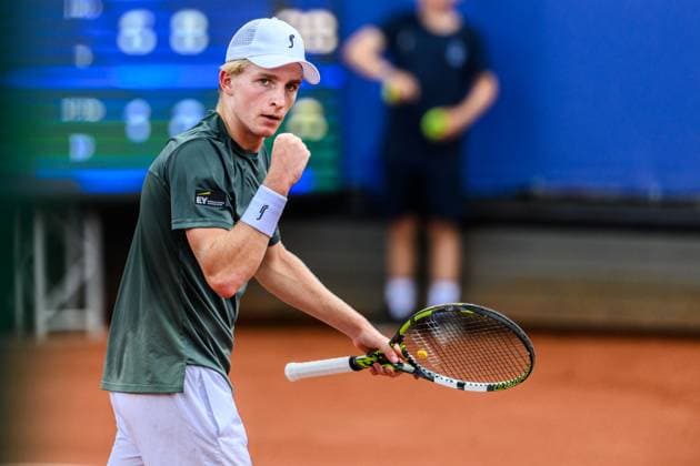 250713 Ludvig Fredrik Hede of Sweden celebrates during the qualifier tennis match at Nordea Open on July 13, 2025 in Bastad Photo Mathilda Schuler BILDBYRAN kod MA MA0845 tennis atp 250 nordea open bbeng kval sweden sverige jubel  Copyright: MATHILDAxSCHULER BB250713MA034